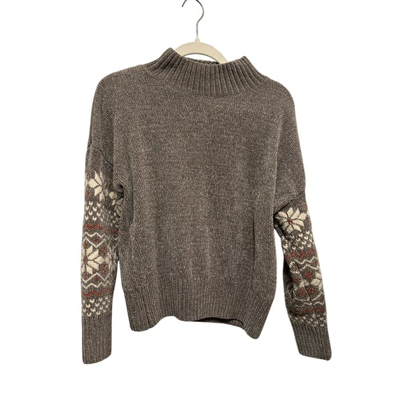 Christian Siriano Sweaters - Christian Siriano New York Womens M Grey Chunky Chenille Snowflake Knit Sweater